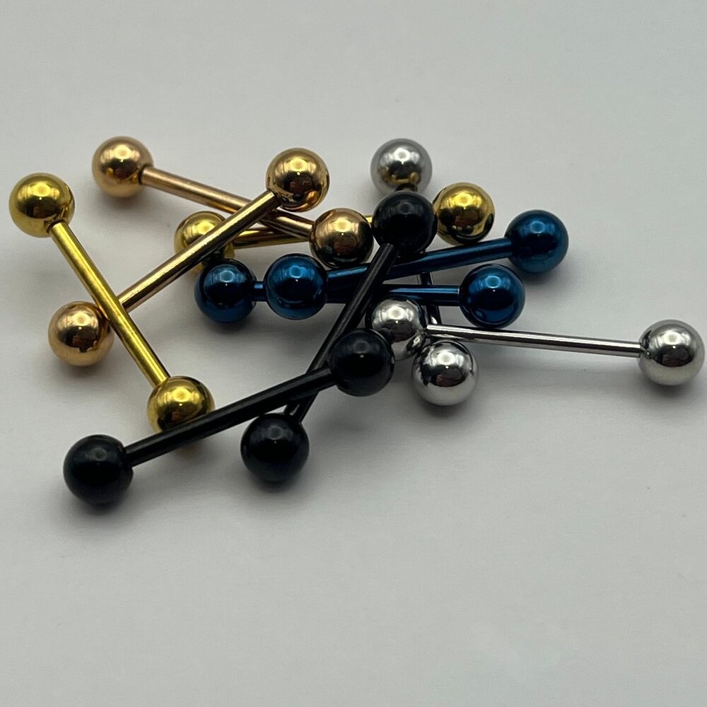 5 pairs of nipple barbells 15mm, 5mm barbell